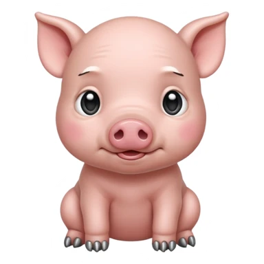 gray colored baby pig sticker