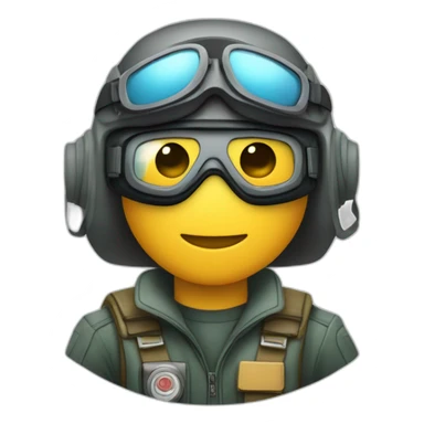 Pilote de chasse qui ne sourit pas et avec un masque à oxygène sticker