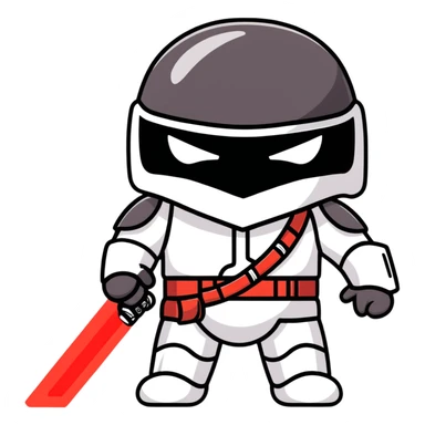 Oreo cookie dressed as Darth Vader with iconic black helmet and red lightsaber sticker