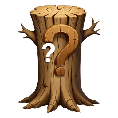 Tree Trunk with a question mark shape sticker