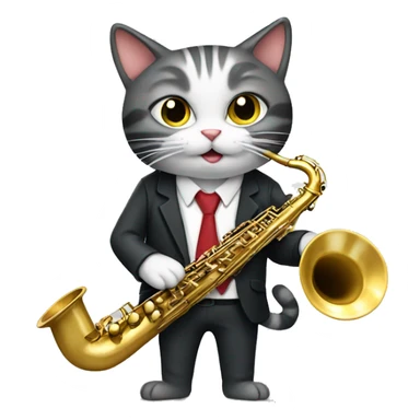 Cat playing saxophone  sticker