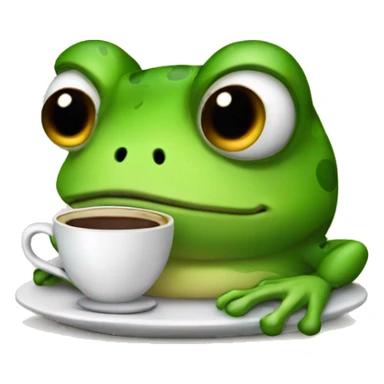 tired frog with coffee sticker