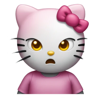 Angry hello kitty sticker