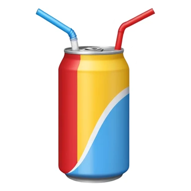 drink can blue red yellow Surfside one straw sticker