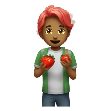 Location eat strawberry  sticker