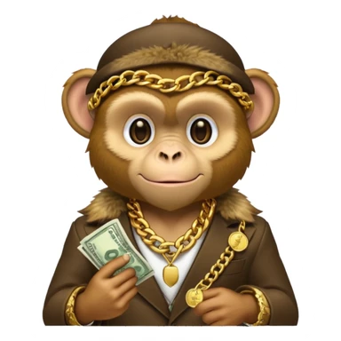 gangester monkey with money sticker