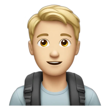 white boy with a podcast sticker