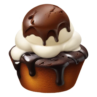 molten lava cake with ice cream scoop sticker