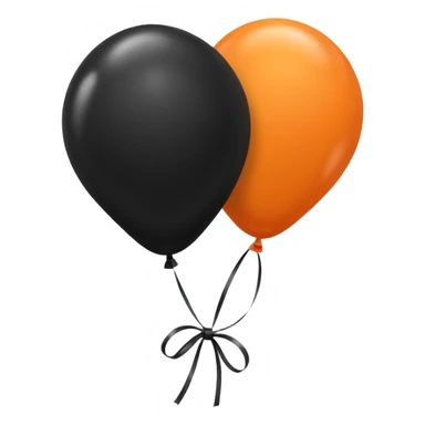 Two black balloons and one orange balloon tied together sticker