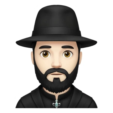black bearded gothic man with hat sticker