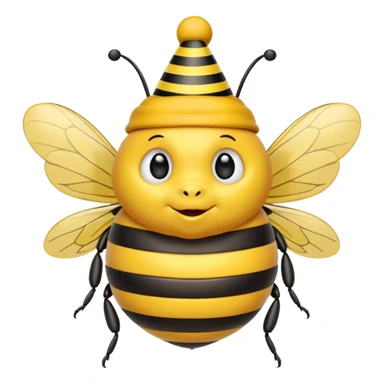fat bee with party cap sticker