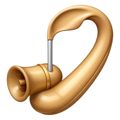 A big ear to the right, with a musical note flowing into it from the left sticker