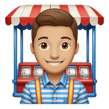 Fairground Staff ticket collector at booth sticker