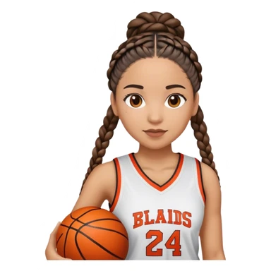 Latino woman with braids basketball player  sticker