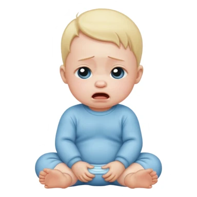 crying baby sittinh sticker