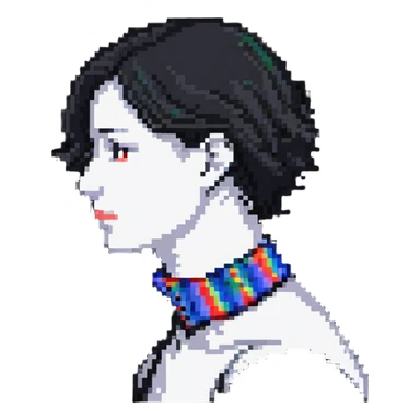 person with a noticeable lump on the neck sticker