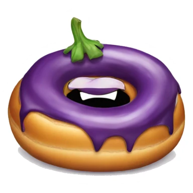 Eggplant on donut sticker