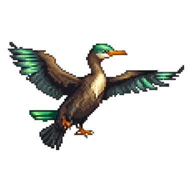 Liver bird, mythical bird symbol of Liverpool, cormorant-like bird with outstretched wings sticker