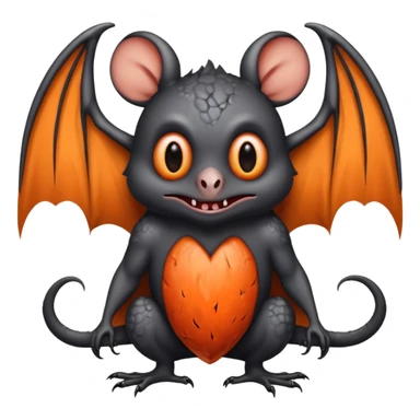 Monstre a corp craquelé fait de lave avec des ailes de chauve-souris et un tête de pierre carbonisé avec une mâchoire carré  sticker