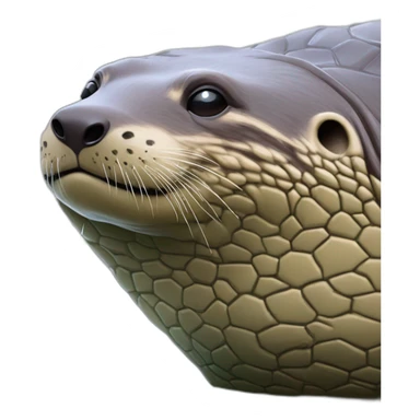 Loutre sur une tortue sticker