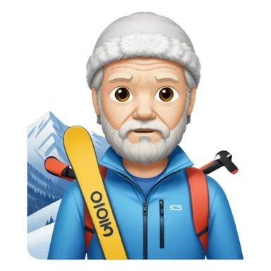 Socrates on mountain skis sticker