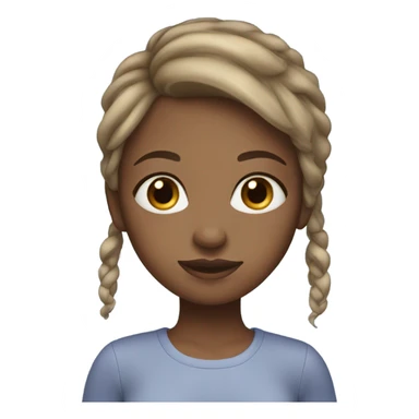 Brown girl with brown hair and blonde highlights and blue eyes  sticker