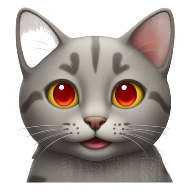cat with red eyes and smile sticker