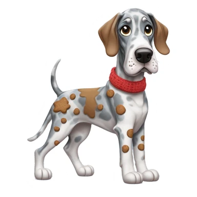 Blue Merle Great Dane dressed as gingerbread  sticker
