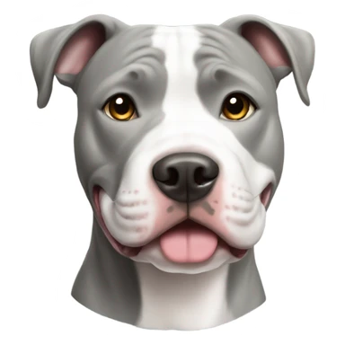 Grey and white pit bull sticker
