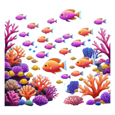 Cinematic Realistic Coral Reef Emoji in a wooden frame, Vibrant and alive, with colorful corals in hues of pink, purple, and orange, swaying gently with the underwater currents. Schools of tropical fish dart between the coral, with soft rays of sunlight piercing through the clear blue water above, creating a magical, serene underwater world. Soft glowing outline, capturing the essence of the bustling, colorful, and peaceful aquatic paradise. sticker