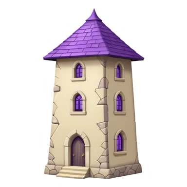 single exile tower with purple roof and cream walls sticker