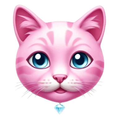 Cute pink cat diamond sticker