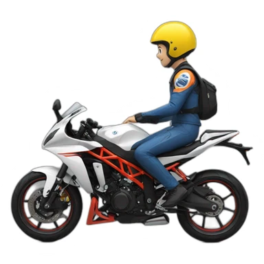 A lean boy in R15 bike sticker