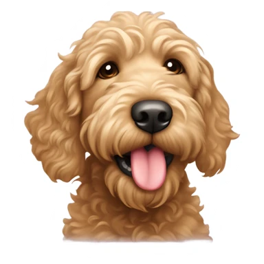 Golden labradoodle blowing a kiss sticker