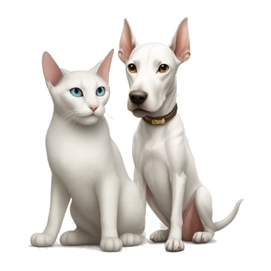 White cat and Doberman sticker