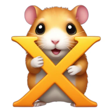 Hamster with letter x sticker
