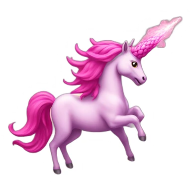 pink firebreathing unicorn sticker