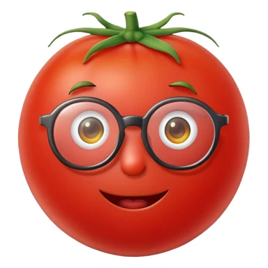 Tomato with glasses sticker