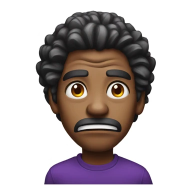 vibrant solo portrait with expression and purple nose angry sticker