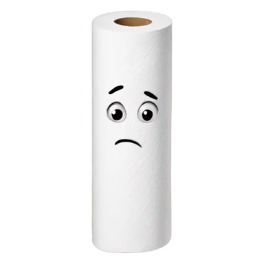 one textured paper towel roll vertically standing sticker