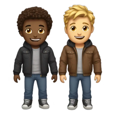 Two best friends hanging out both boys sticker