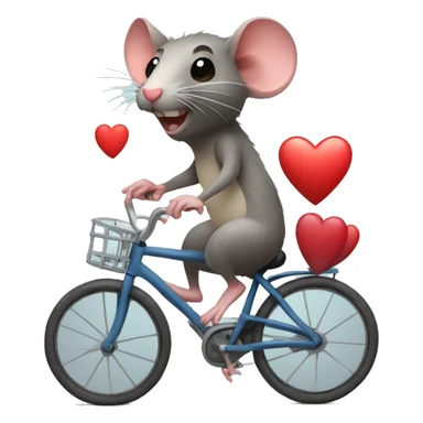 rat with abs and a bicycle holding a heart sticker