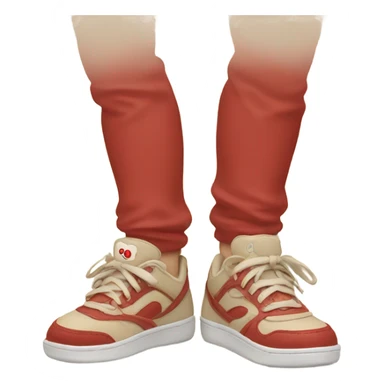 red and beige sneakers on feet sticker