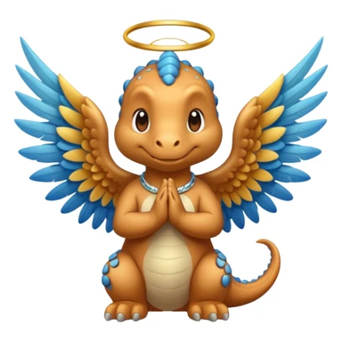 Dinosaurio angelical rezando  sticker