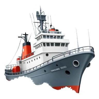 Russian marine geology research vessel in stormy rough seas with large waves sticker