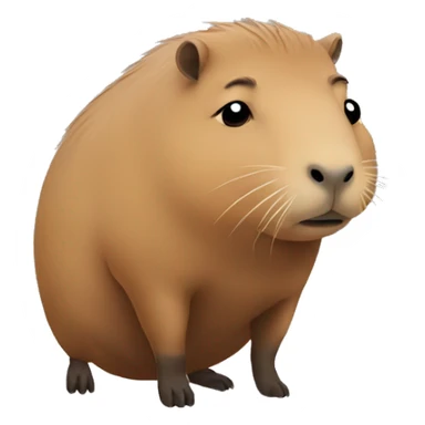 Capybara with a sad face sticker