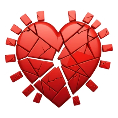 Heart slammed into the ground, cracks  sticker