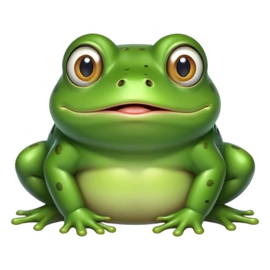 fat green frog with bulging eyes and surprised expression sticker