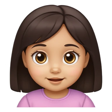 face of smiling baby girl with big eyes, medium skin tone, and dark hair sticker