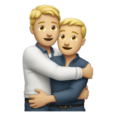 Two white man hugging  sticker